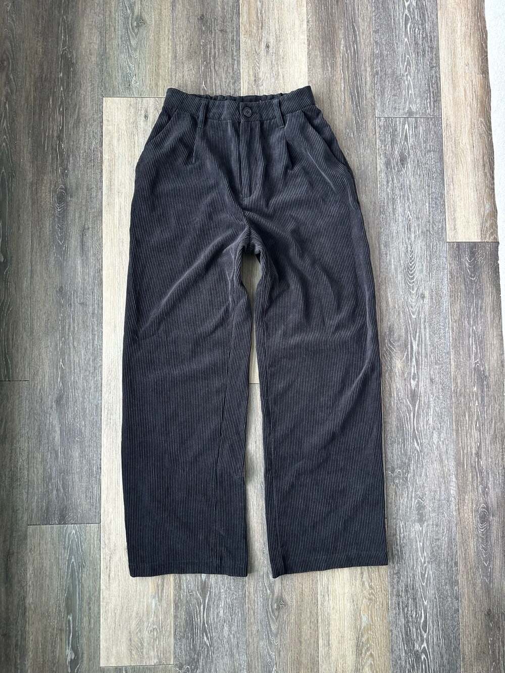 H&M Divided Charcoal Grey Corduroy Wide Leg Pants Size Small